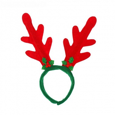 Карнавальный ободок Рога Оленя красные