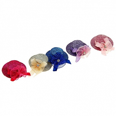 Зажим Шляпка Большой цветочек микс