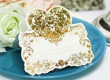 Банкетная карточка Сердце золото