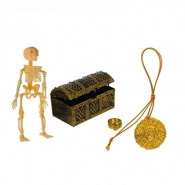 Набор Пирата 4 предмета (сундук, кольцо, медаоь, скелет)