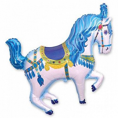 Шар фольга Фигура Лошадь цирковая голубая (FM)G36