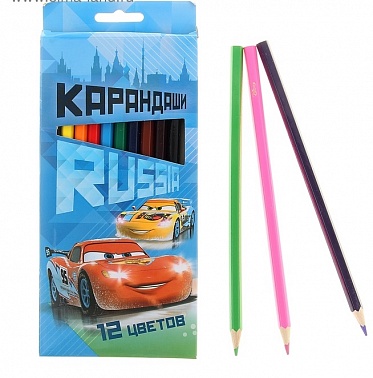 Карандаши Дисней Тачки 12 цветов 1 шт