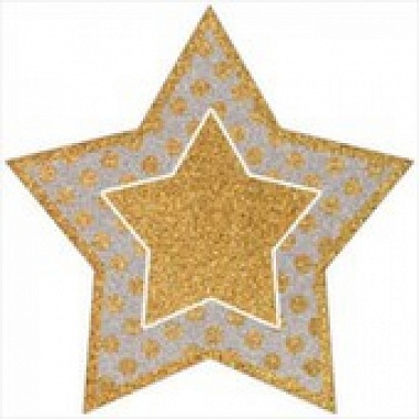 Украшение на скотче Звезда большая с глиттером