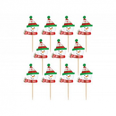 Пика для канапе Снеговик дерев 36шт