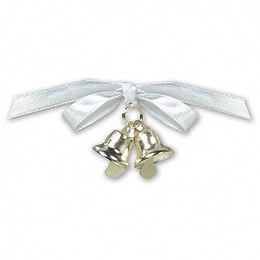 Колокольчик двойной серебр. с бант. 12шт