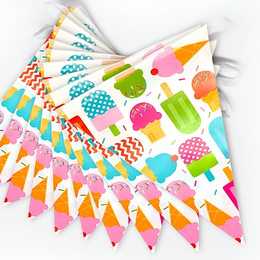 Гирлянда флажки, Мороженое 3м