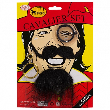 Набор Кавалерист (борода, усы, брови) черный