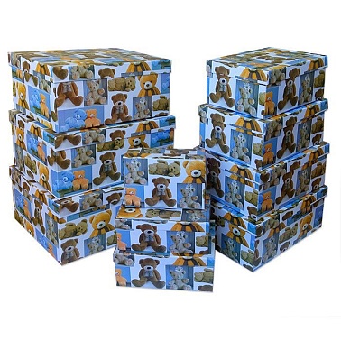 Коробка прямоугольник Мишки №5