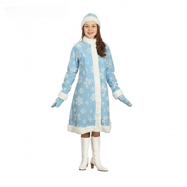 Костюм "Снегурочка", шубка, шапочка, рукавички, размер 42   