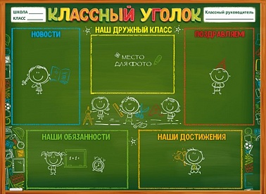Плакат Классный угол. Меловая доска