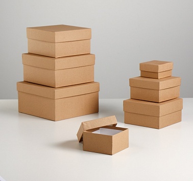 Коробка квадрат "Крафт" №5