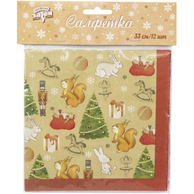 Салфетка Зимняя фантазия 24см 20шт