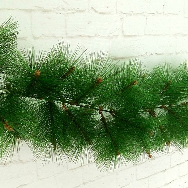 Гирлянда хвойная Сосна пушистая Светло-зеленая, 90 веток 2,7м