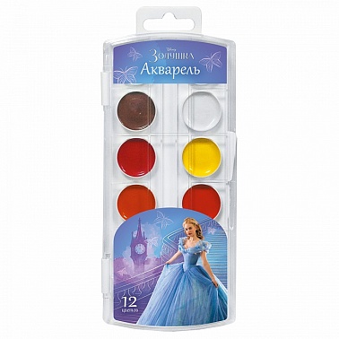 Краски Дисней Золушка акварель 12 цветов 1 шт
